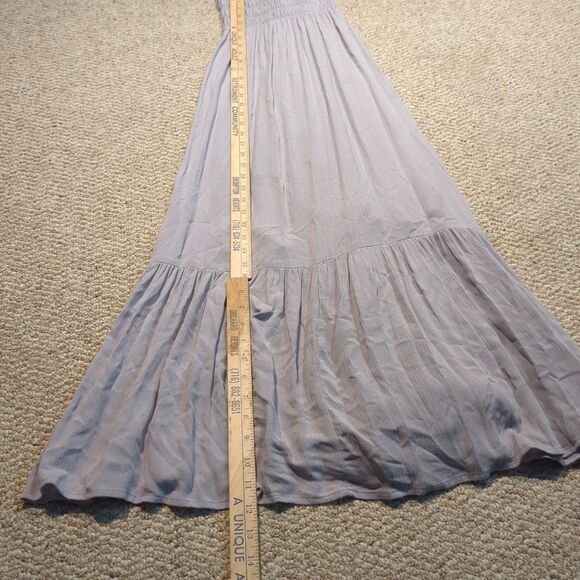 Z Supply Jazmin Maxi Dress Gray Smocked Bodice Flowy Boho Strappy - Picture 2 of 10